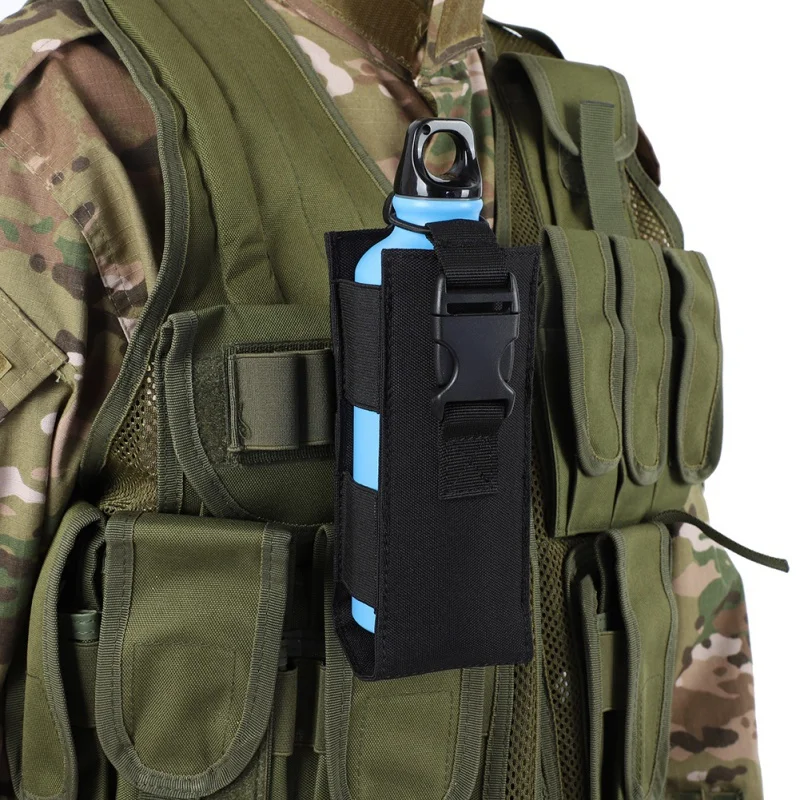 Tactical Water Bottle Bag 600D Nylon Kettle Cover Hanging Waist Pouch Outdoor Hunting Shooting Holder For Molle System Accessory