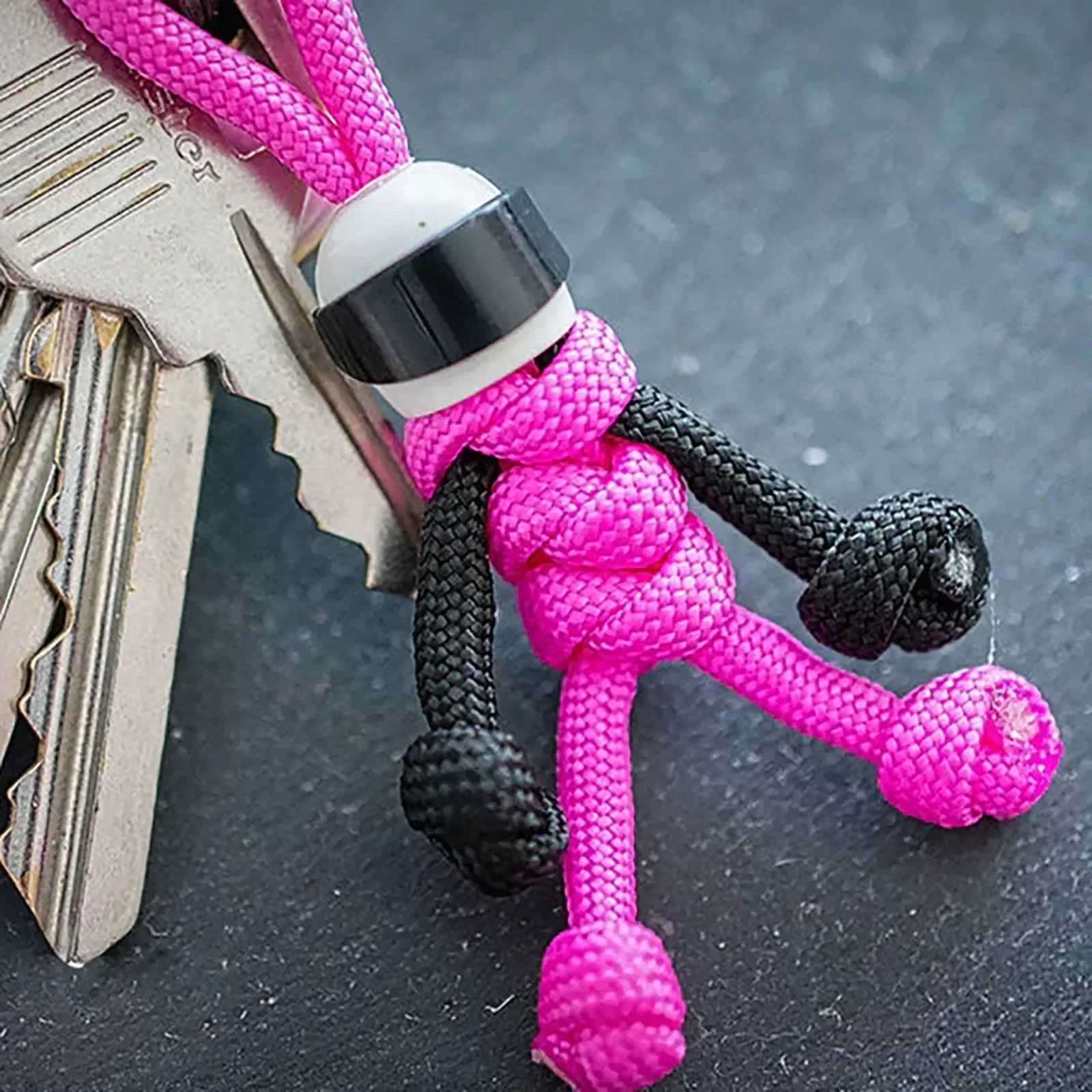 Car Handmade Building Block Keychain Biker Helmet Pendant Crafts Decor Hanging Backpack Bag Keychain Braided Paracord Rope