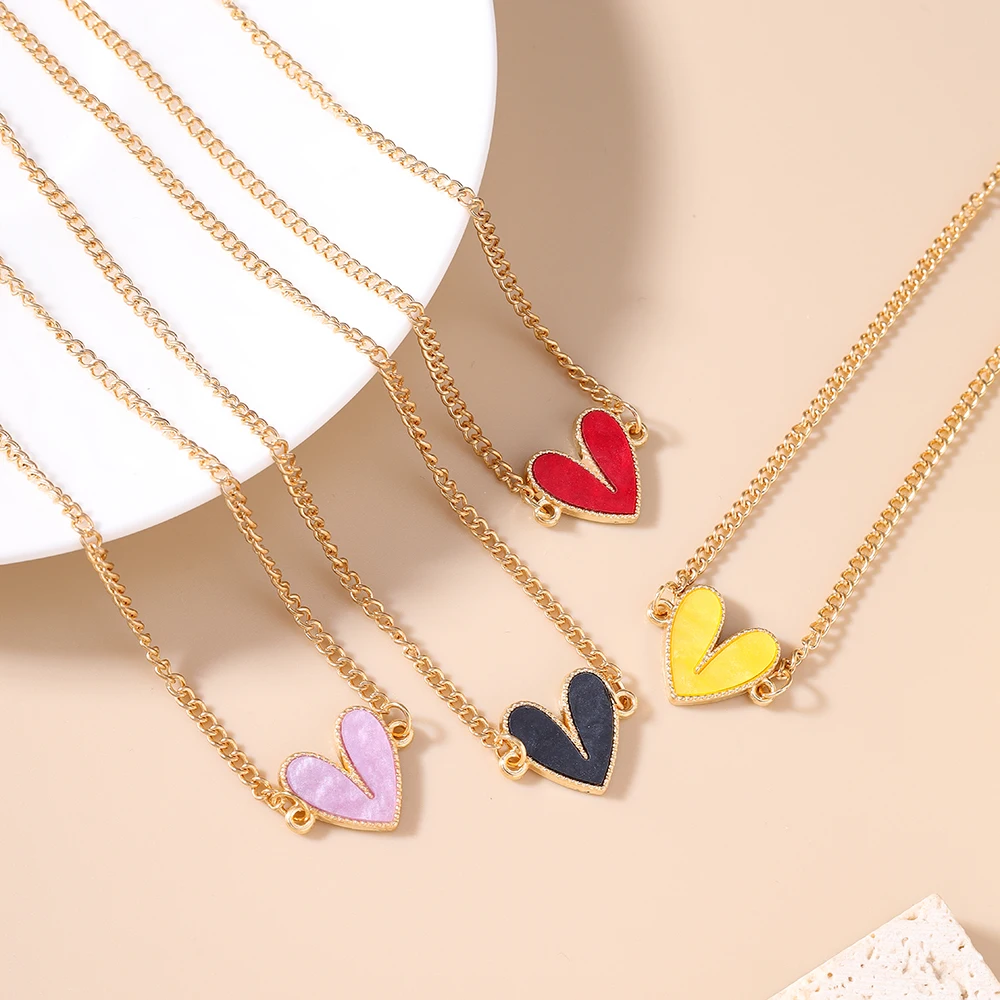 Aihua Niedliche Kawaii Mädchen Herzanhänger Halskette für Frauen Neuer Trend Mädchen Schlüsselbeinkette Party Geburtstag Schmuck Geschenke – Detail 11