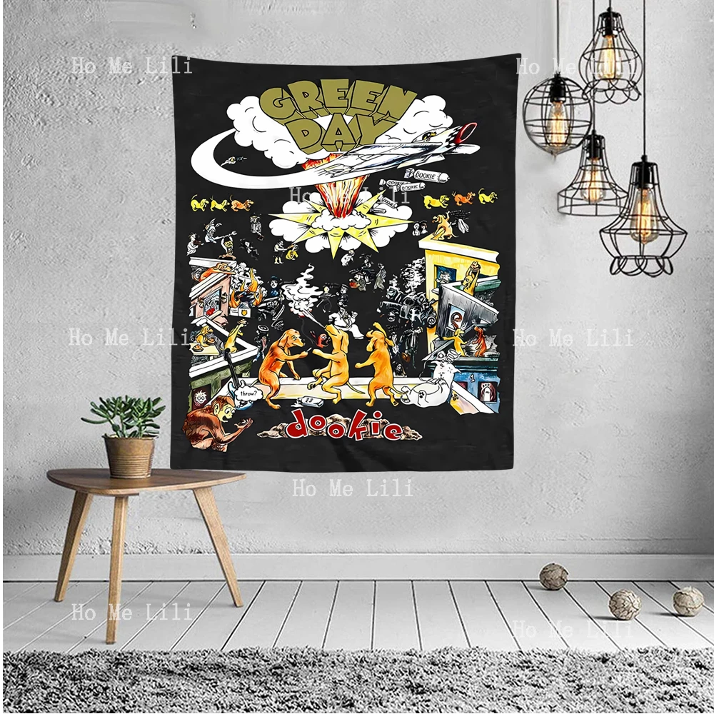 Green Day Dookie 1994 Tour Tapestry Wall Hanging For Bedroom Livingroom Modern Design Tapestries