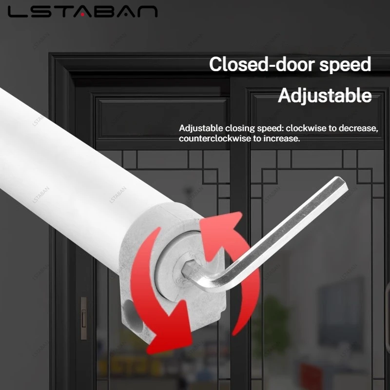 Push Pull Sliding Buffer Automatic Door Closer Aluminum Alloy Wooden Door Screen Door Closed Household Positioning Door Closer