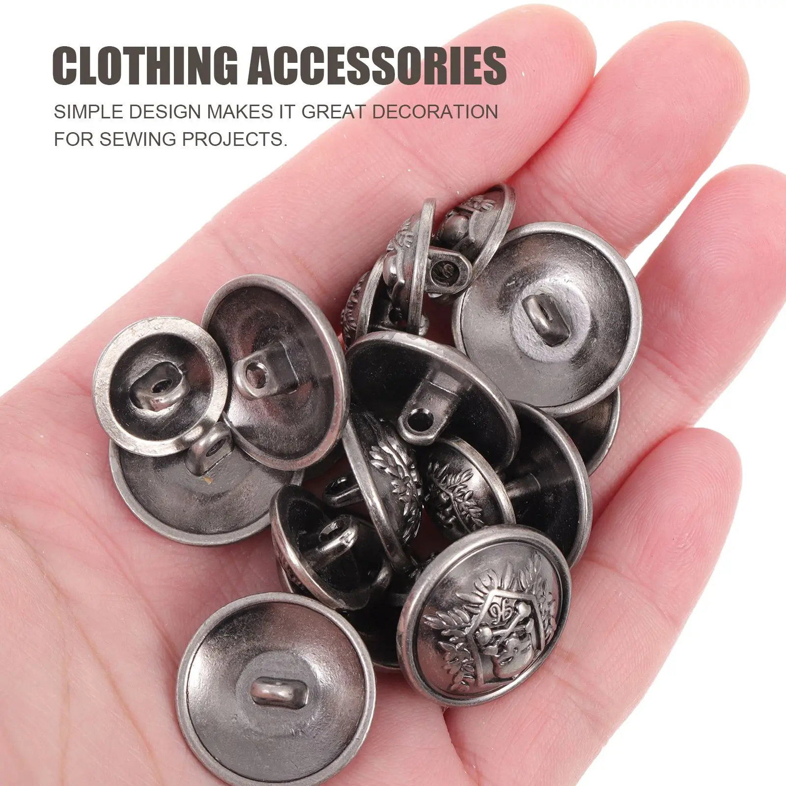 20pcs Metal Sewing Shank Suit Buttons vintage Alloy Skull Head Pattern Round Button Clothing Button Suit Jean Suit Buttons