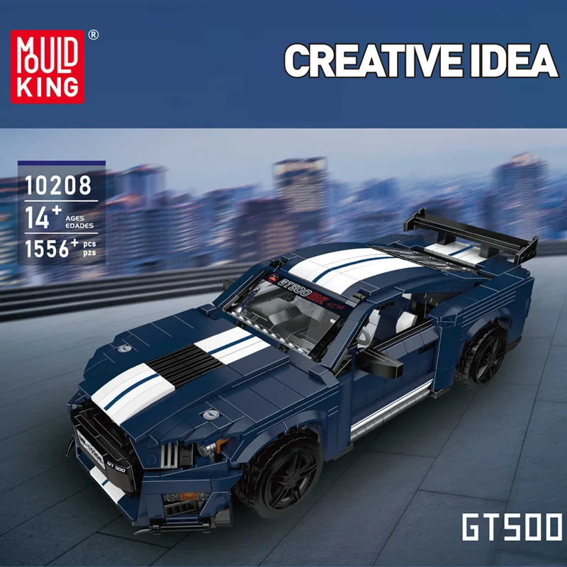 Nieuwe 1556 STKS Mold King 10208 Technische GT500 Bouwstenen Bricks Sheby Cars Model Set voor Volwassenen Kinderen Kerst Pasen Geschenken