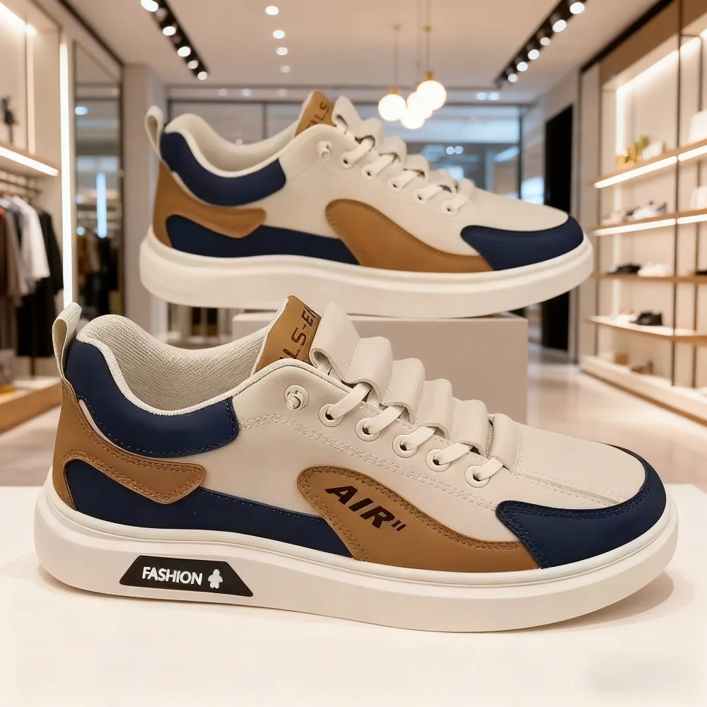 

2025 Spring and Autumn New Men's Shoes Leather Low cut Fashion Trendy Running Sports Men's Casual Trendy Shoes