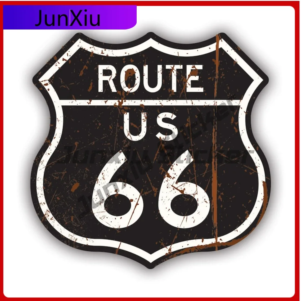 

Vintage Route 66 Sign Sticker Creative Decals Sixty Six Sign Us Historic Highway Hwy Auto Decor Car Sticker Vinyl Decal