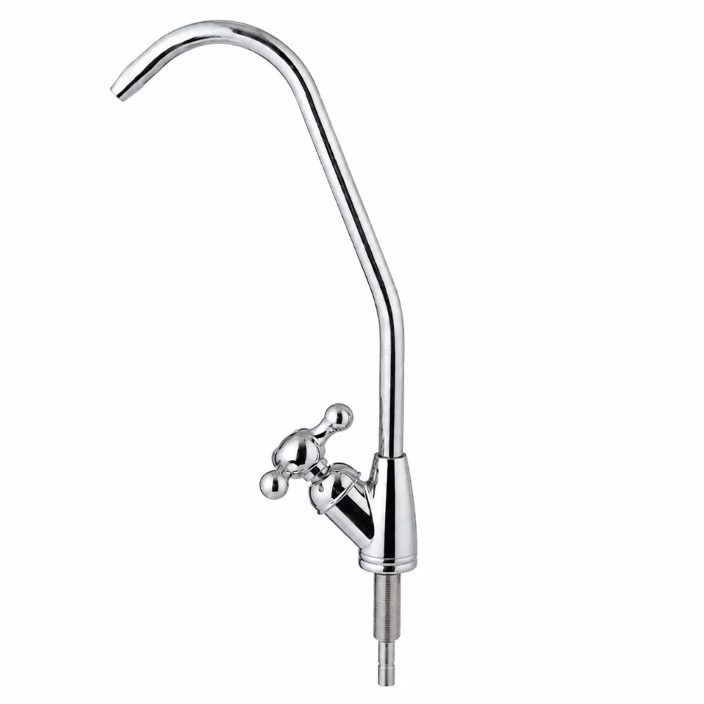 Alloy Water Purifier Faucet Gooseneck 1/4 Inch Thread Water Filter Faucet Reverse Osmosis Stainless Steel Drinking Water Faucet