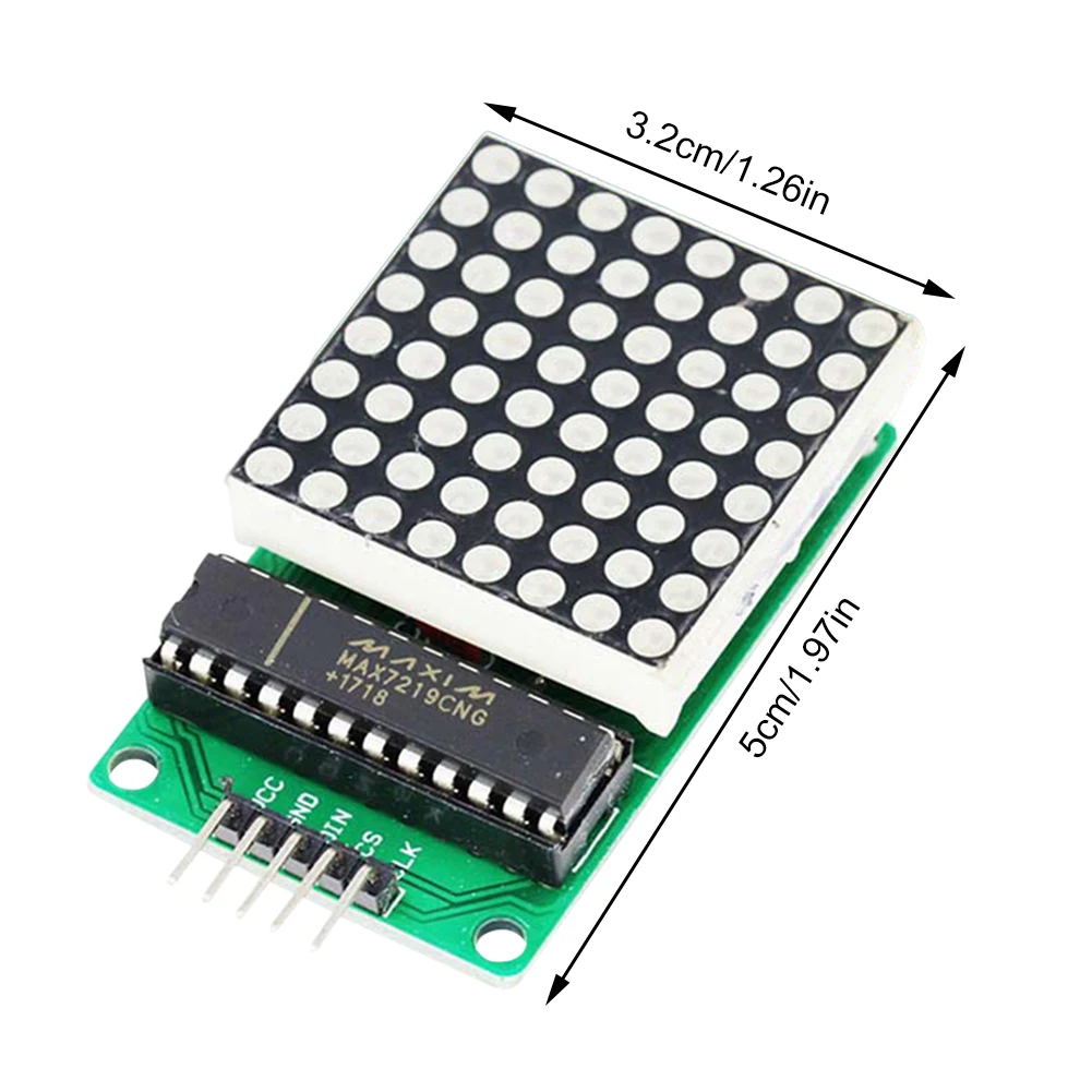 MAX7219 8x8 Dot Matrix Module MCU LED Display Control Module Microcontroller Module 5V with Input Output Interface Common Cathod