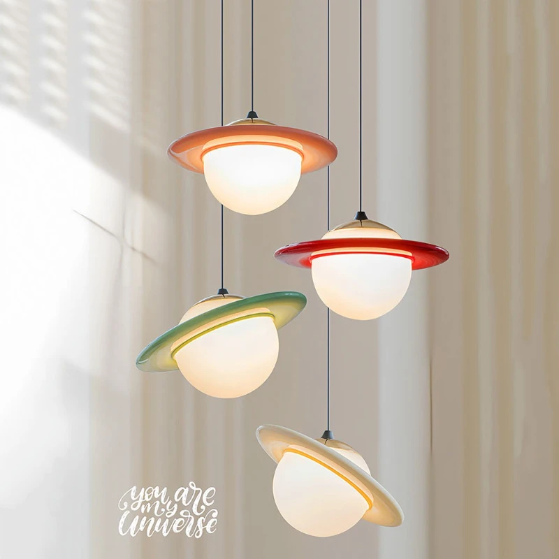 

Dopamine Creative Planet Pendent Lamp Modern Minimalist Children's Room Bedroom Bedlight Cream Wind Decorative Atmosphere Light