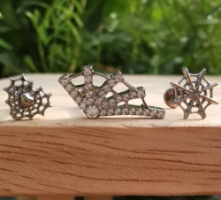 Implant Grade Titanium ASTM F136 Internal Stud Spider Web Labret CZ Cartilage Daith Ear Ring Piercing Jewelry