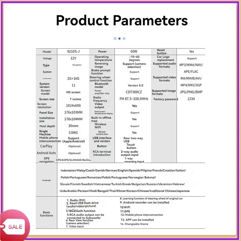 

Prominent 7 Inch 2+32G Car Touchscreen Radio IPS Android Auto Carplay Universal Stereo Multimedia Player Wireless,Bluetooth,GPS