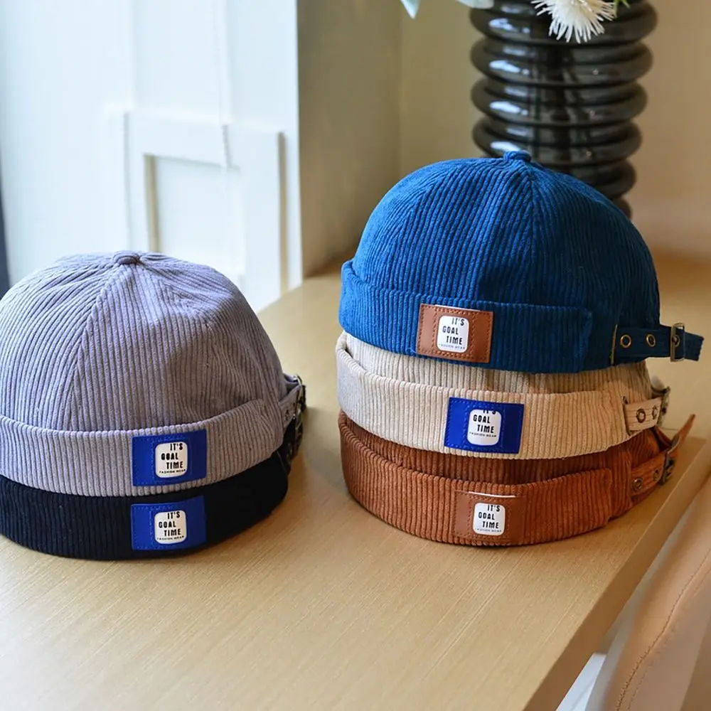قبعة دوكر مضلعة أحادية اللون ، قبعة صغيرة على الطراز الياباني ، قبعة بحجم قابل للتعديل ، للجنسين ، ملابس جديدة ، كل الفصول ، قبعة المالك ، أحادية اللون ،