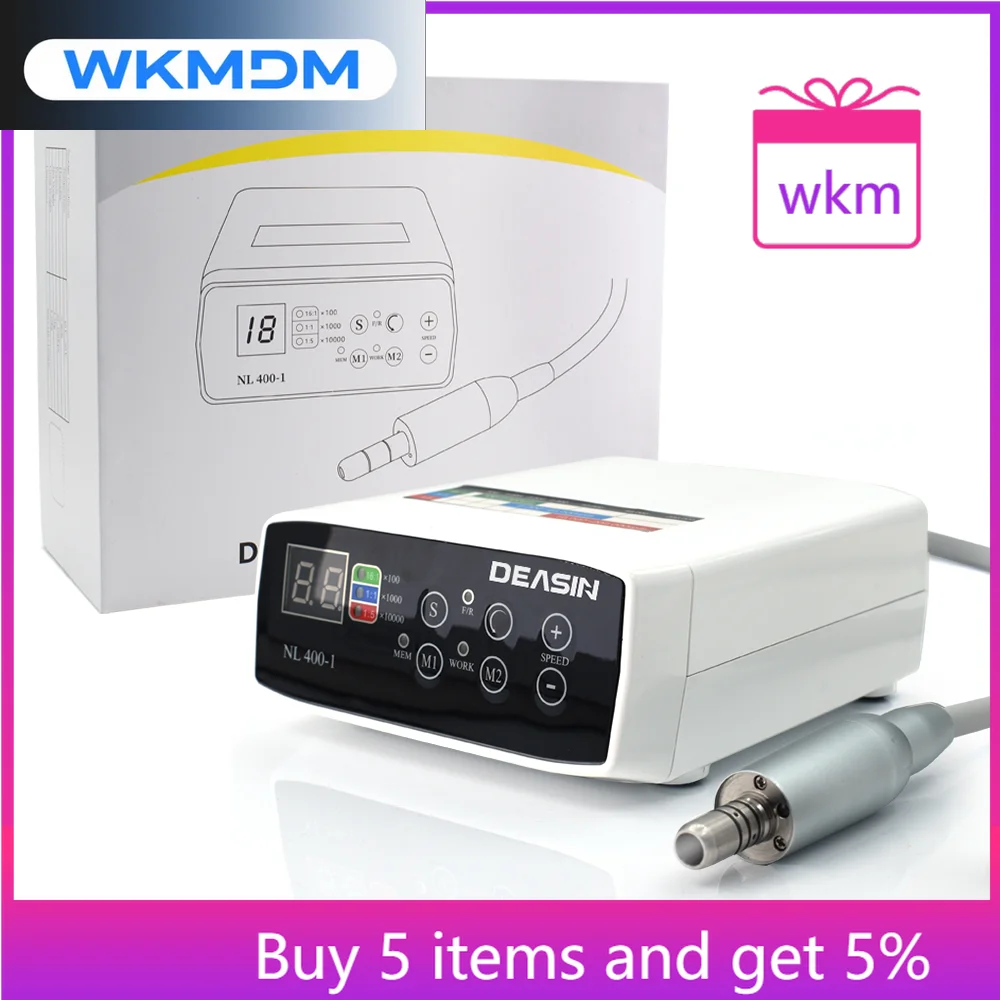 den tal Motore elettrico Motore brushless con manico a LED tipo E Micromotore a spruzzo interno adatto per contrangolo 1:1/1:5