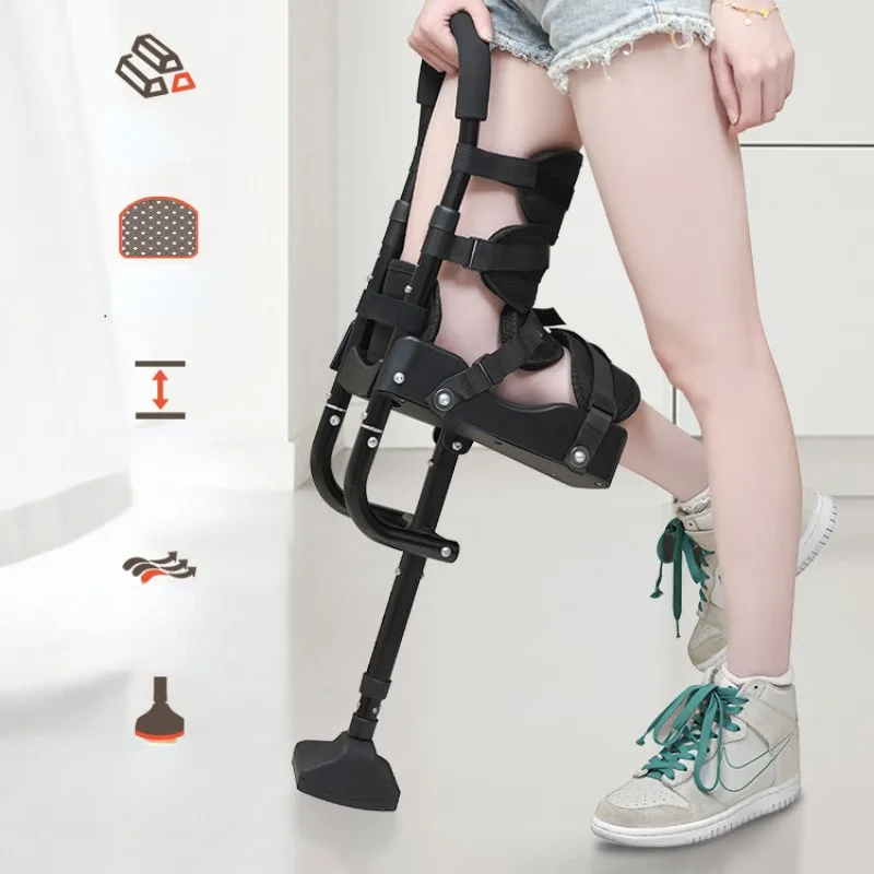 Ankle Fracture Support Disability Leg Crutches Ankle Injury Retractable Crutches Non-slip Stable Rehabilitation Walkers