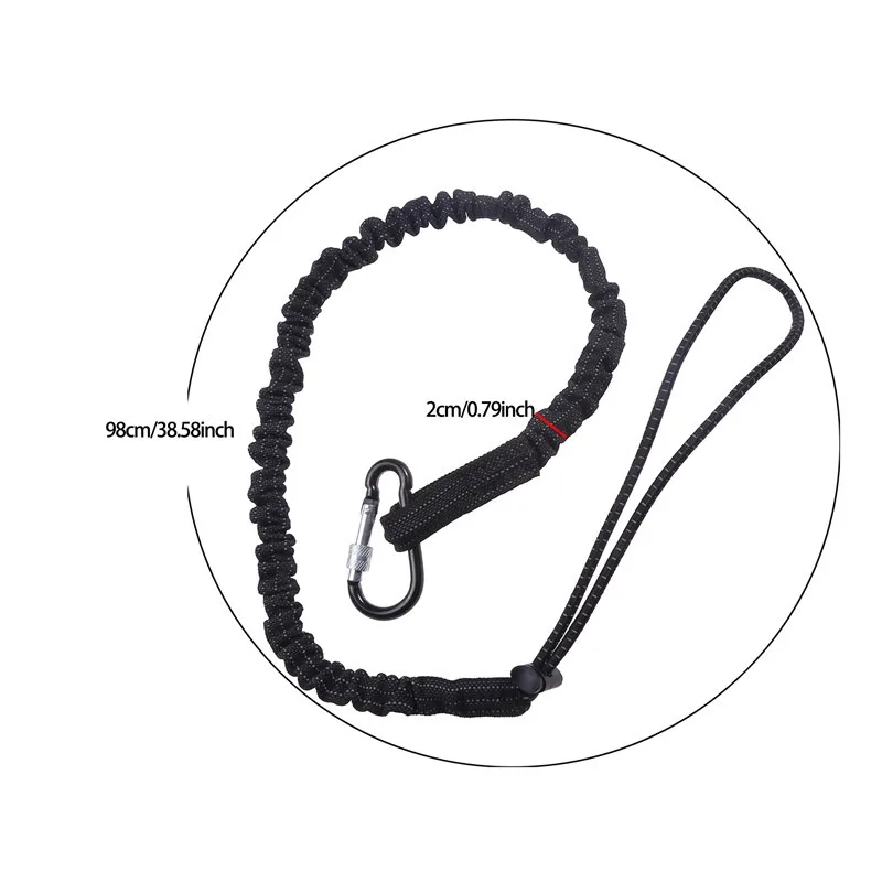 Safety Bungee Tether com Carabiner Hook, Ferramenta Lanyard, Evite mangueiras para trabalho de escalada