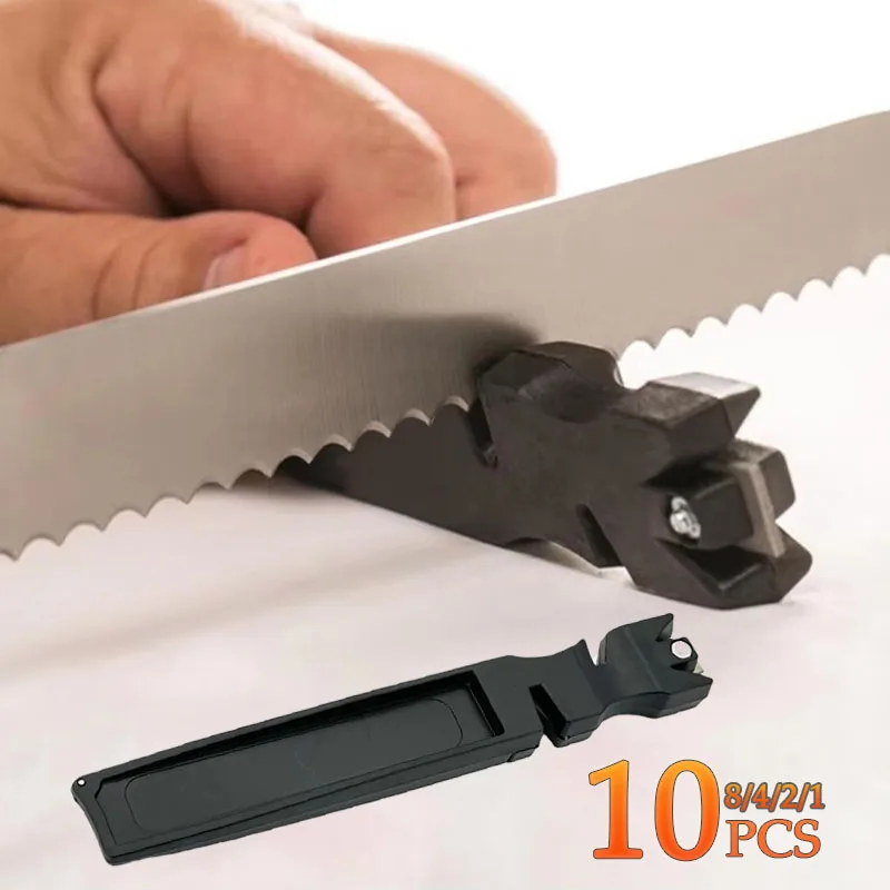 

1-10PCS 4-in-1 Portable Knife Sharpener Knife Whetstone Kitchen Tool Fish Hook Sharpener Camp Hike Outdoor Knife Sharpening Tool