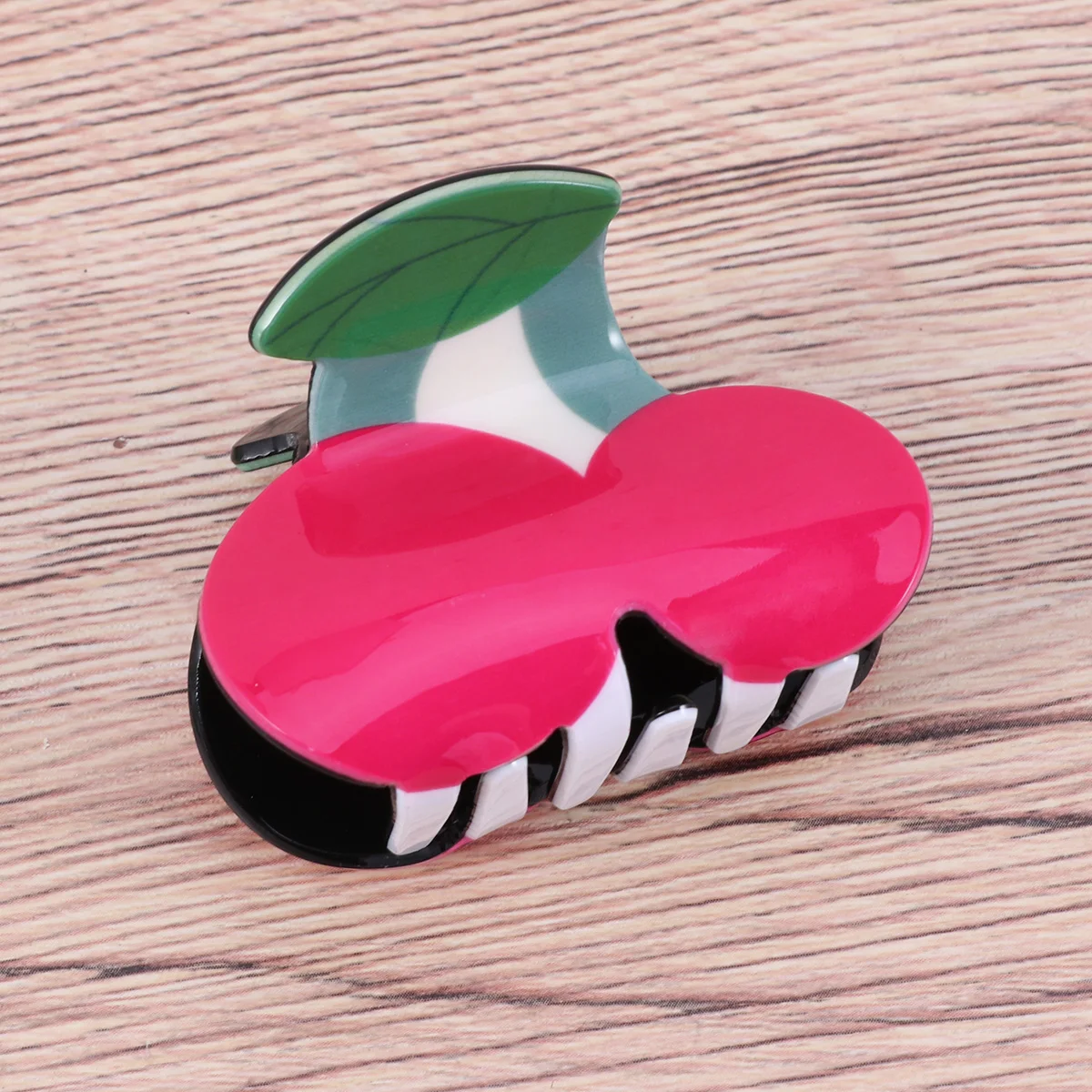 

1pc Cherry Shape Hair Clips Acrylic Printed Large Hairpin For Women Girls Non-Slip Hollow Design Styling Tool Fashionable Hair