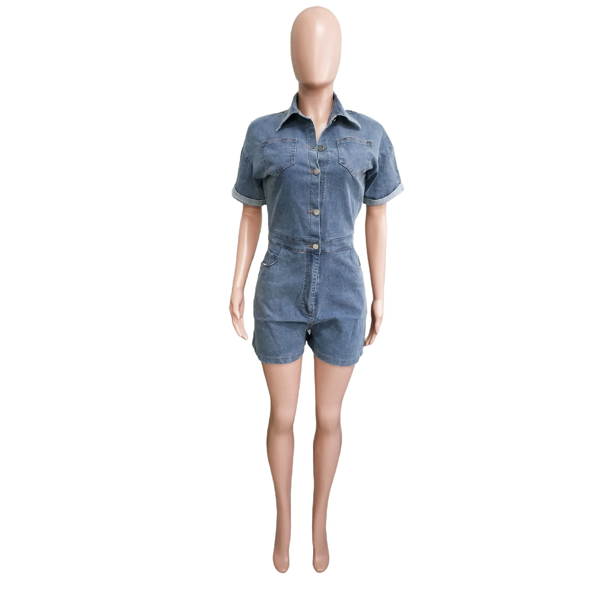 

Loose Fit High Elastici ort Sve Women's Overalls Street Sle Jeans Rer Waed Effect Comfortable plus Size