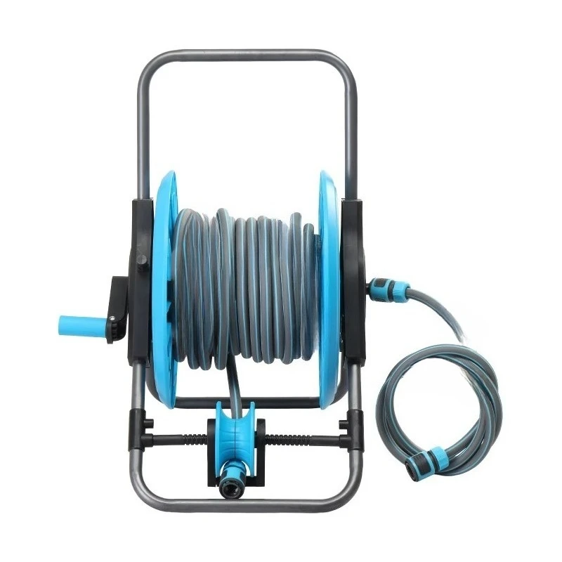 Blue and black gray iron 1.9M water pipe connector splicing car 45 * 43 * 58cm plastic garden hose and reel