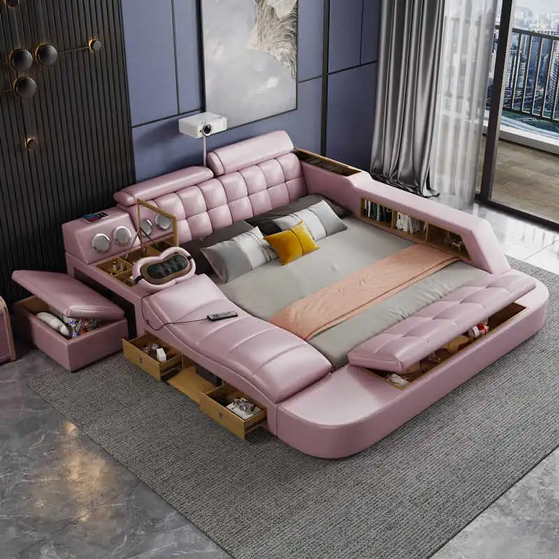 

Massage Double Aesthetic Bed Vanity Laptop Children Lounge Beds Queen Dressers Smart Muebles Para El Hogar Home Furniture