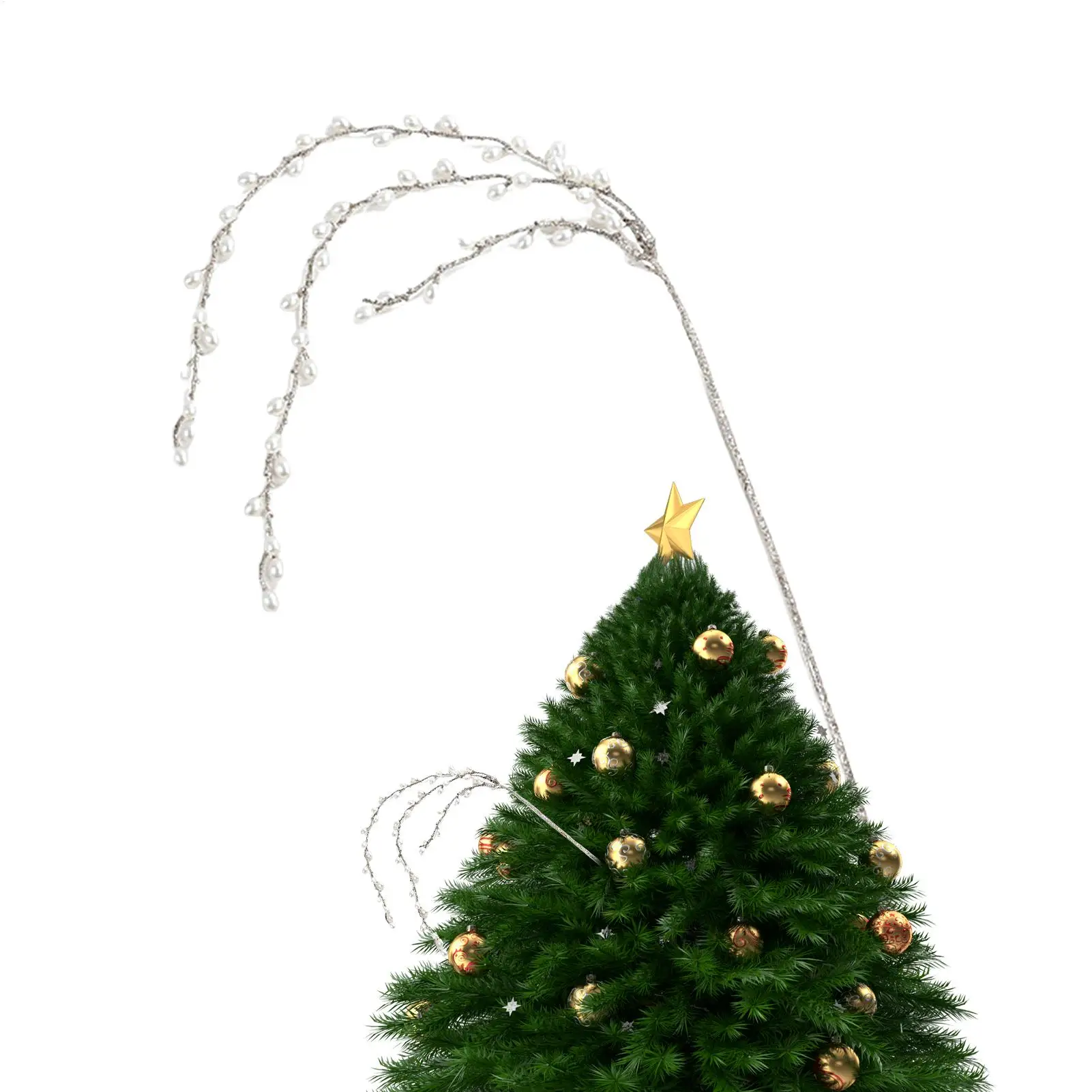 Christmas Picks Glitter Branches Decorations Christmas Greenery For Crafts For Indoor Holiday Winter Fall Mantle Outdoor