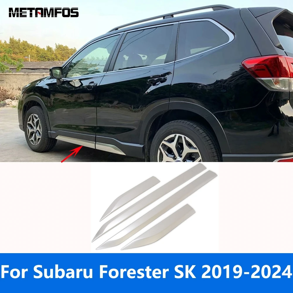 For Subaru Forester SK 2019-2023 2024 Stainless Door Side Line Strip Body Skirt Molding Trim Exterior Accessories Car Styling