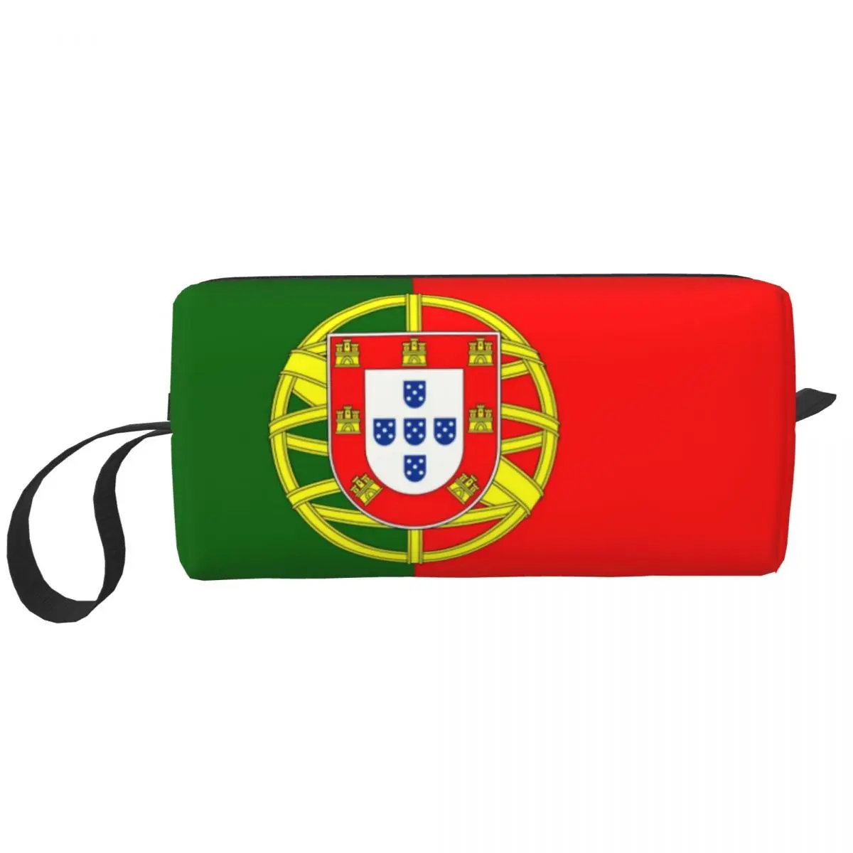 Custom Flag Of Portugal Toiletry Bag for Women Portuguesa Patriotic Makeup Cosmetic Organizer Ladies Beauty Storage Dopp Kit Box