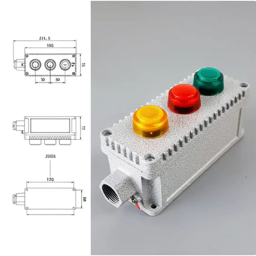 Explosion Proof Push Button Switch Box Emergency Stop Station Industrial Control Enclosure For Electrical Equipment