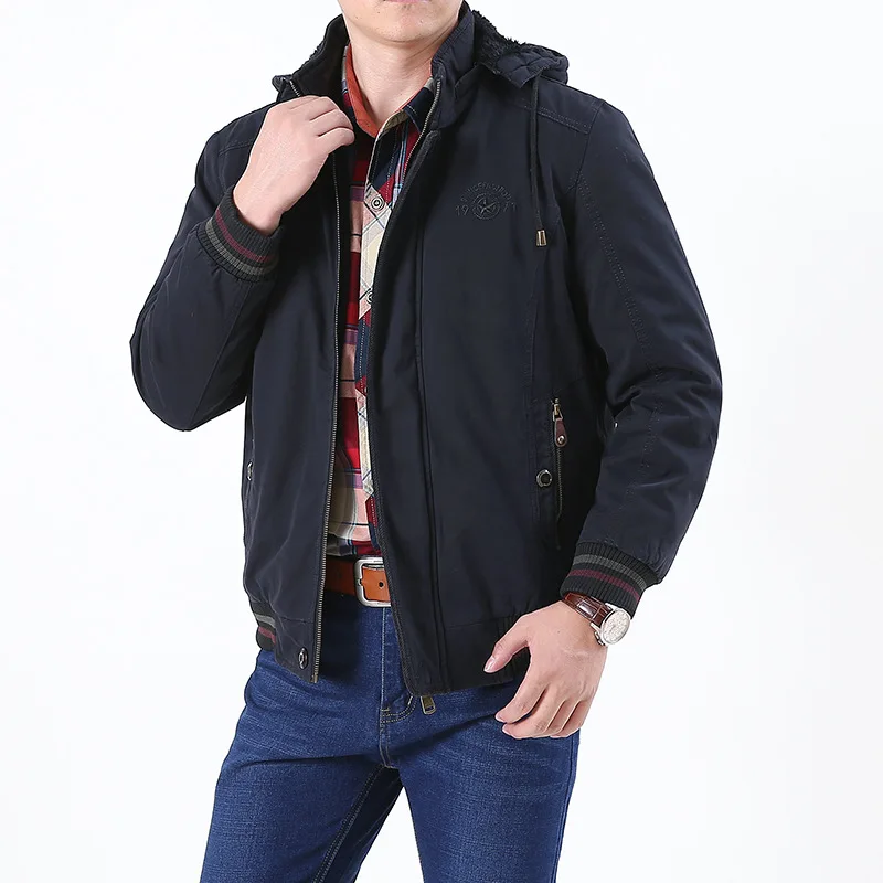 

Cotton-padded winter warm cotton-padded men's cotton plus velvet plus large size loose cotton-padded jacket men's