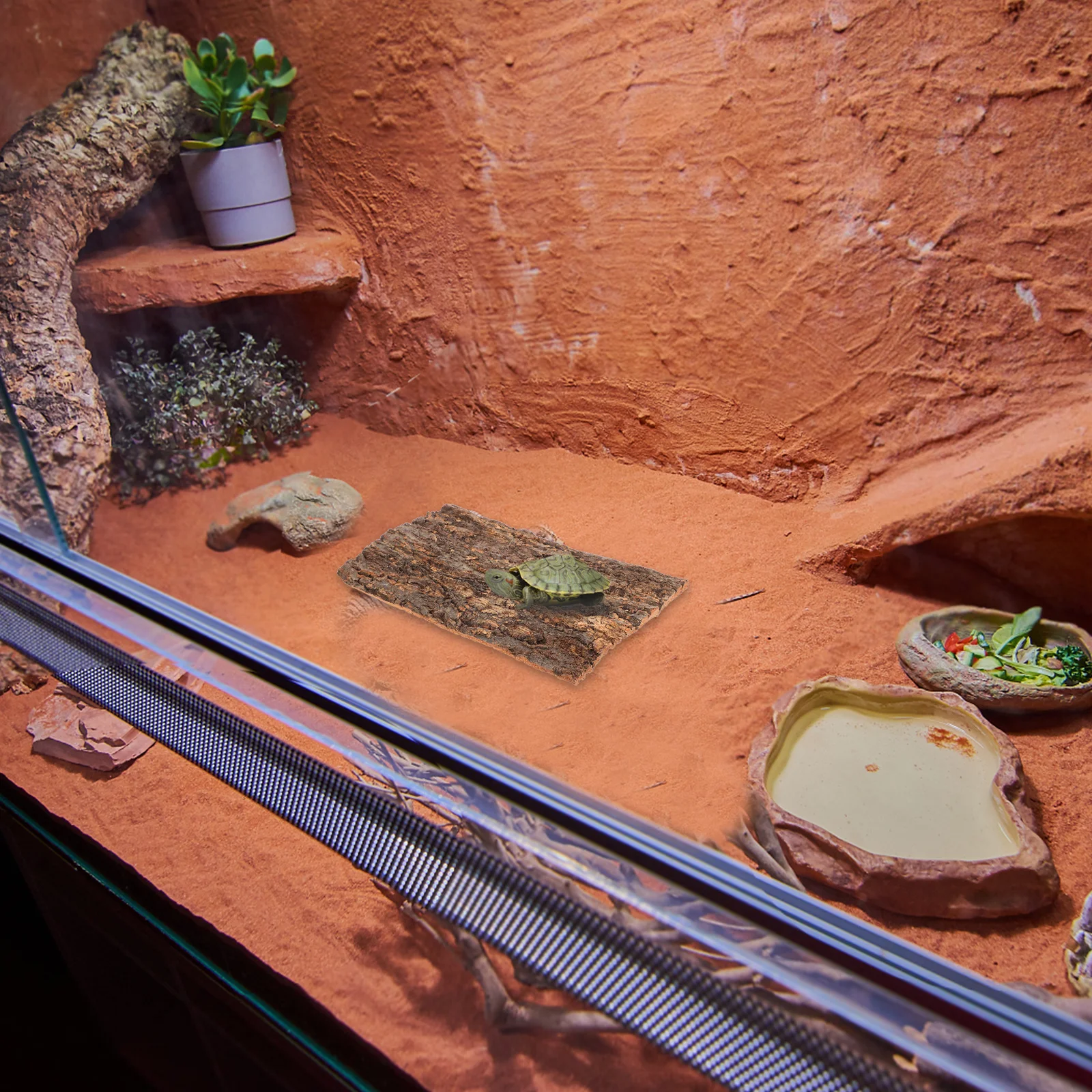 

2pcs Bark Climbing Platform For Lizards Spiders Hamsters Turtle Decor Bark Platforms Reptile Reptile Platform Hide