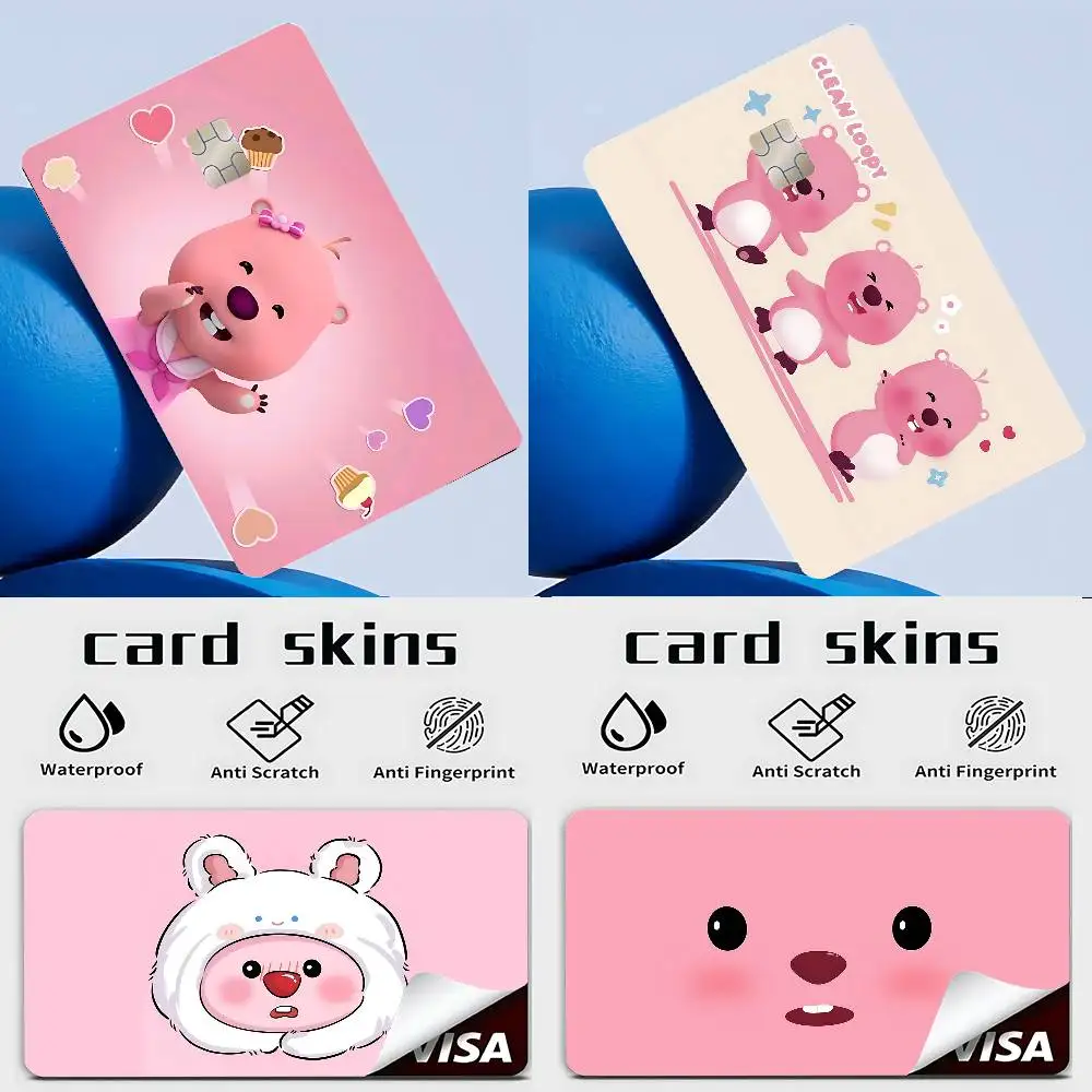 

Cute Loppy Card Stickers Cartoon Decorative Small Waterproof Chip 4PCS Card Sticker New Anti-Scratch