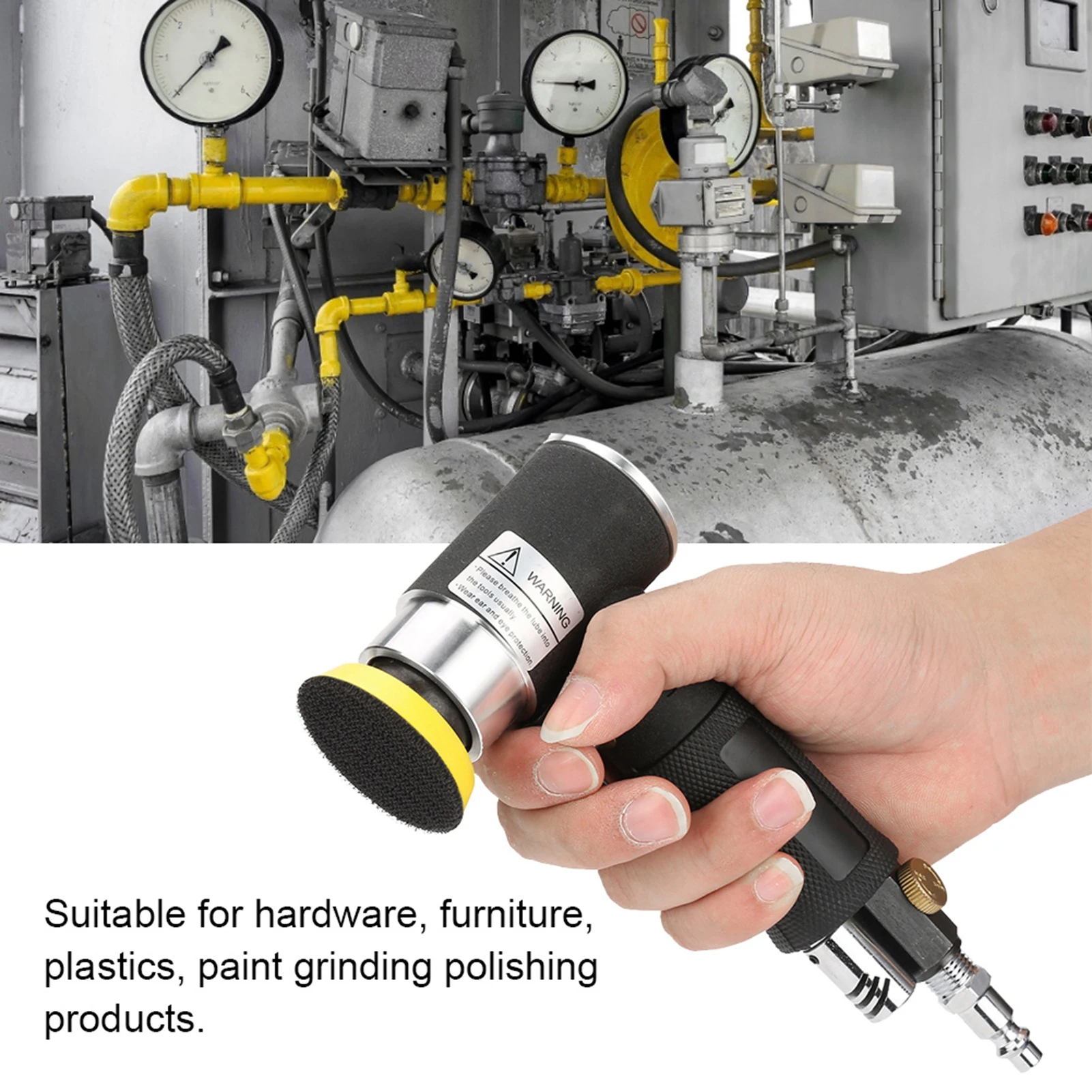 AT-1500 Mini Air Angle Sander 90° Pneumatic Polishing Grinding Machine 2inch 3inch Sanding Pad 90° Pneumatic Polishing Machine
