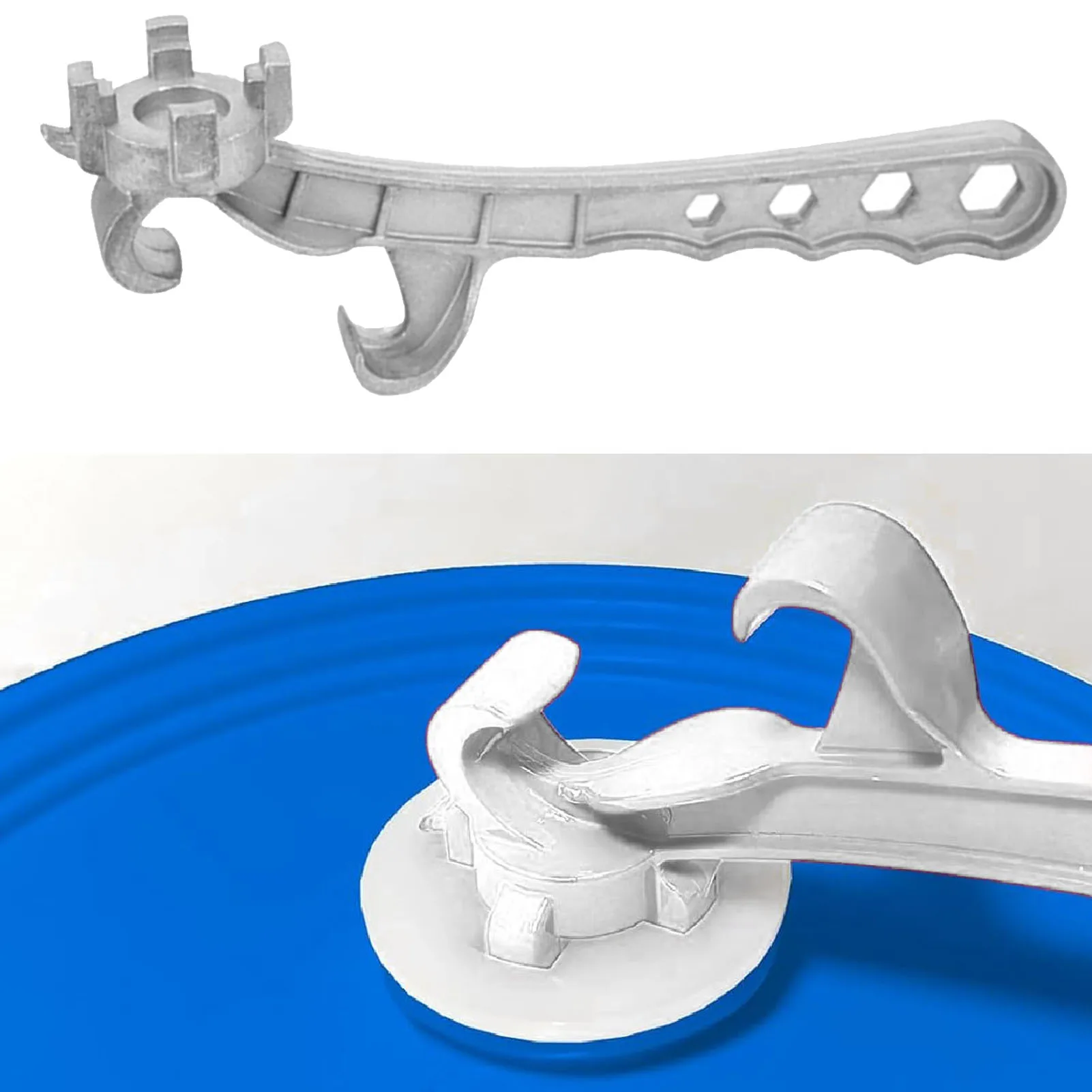 Aluminum Alloy Drum Opener Wrench Multifunctional Labor Saving Bucket Lid Remover for 5 to 55 Gallon Barrels