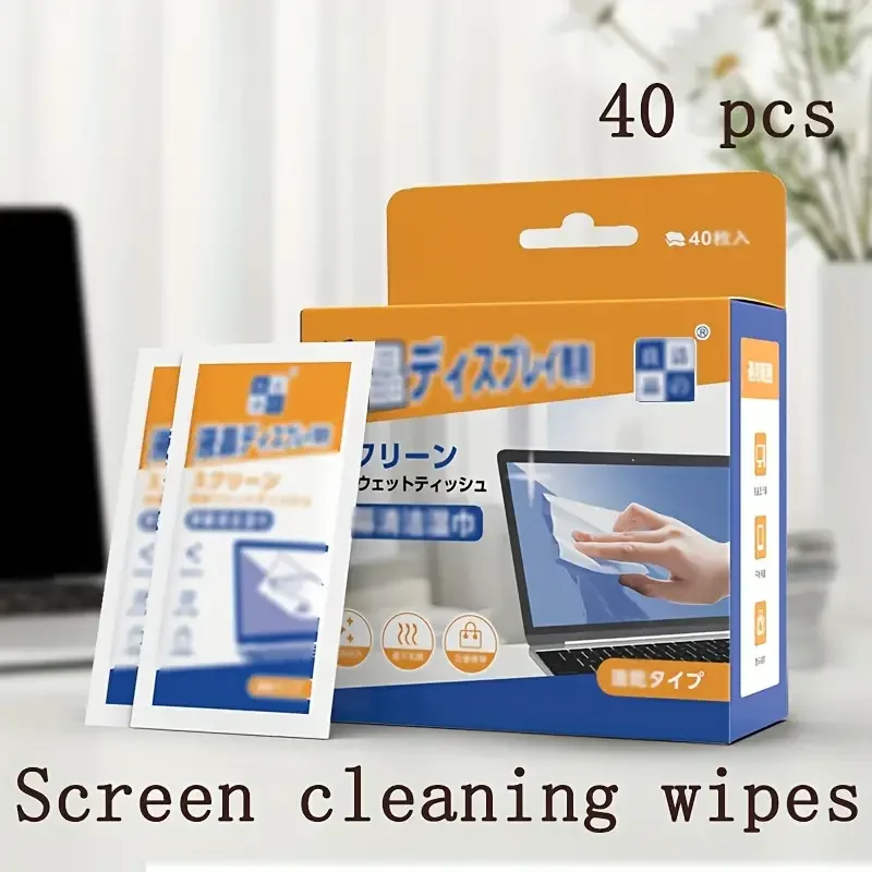 

40 Pack Dry And Wet Screen Cleaning Cloths PC Cleaners Wipes For Cars, Phones, Tablets, Laptops, TVs And Monitors