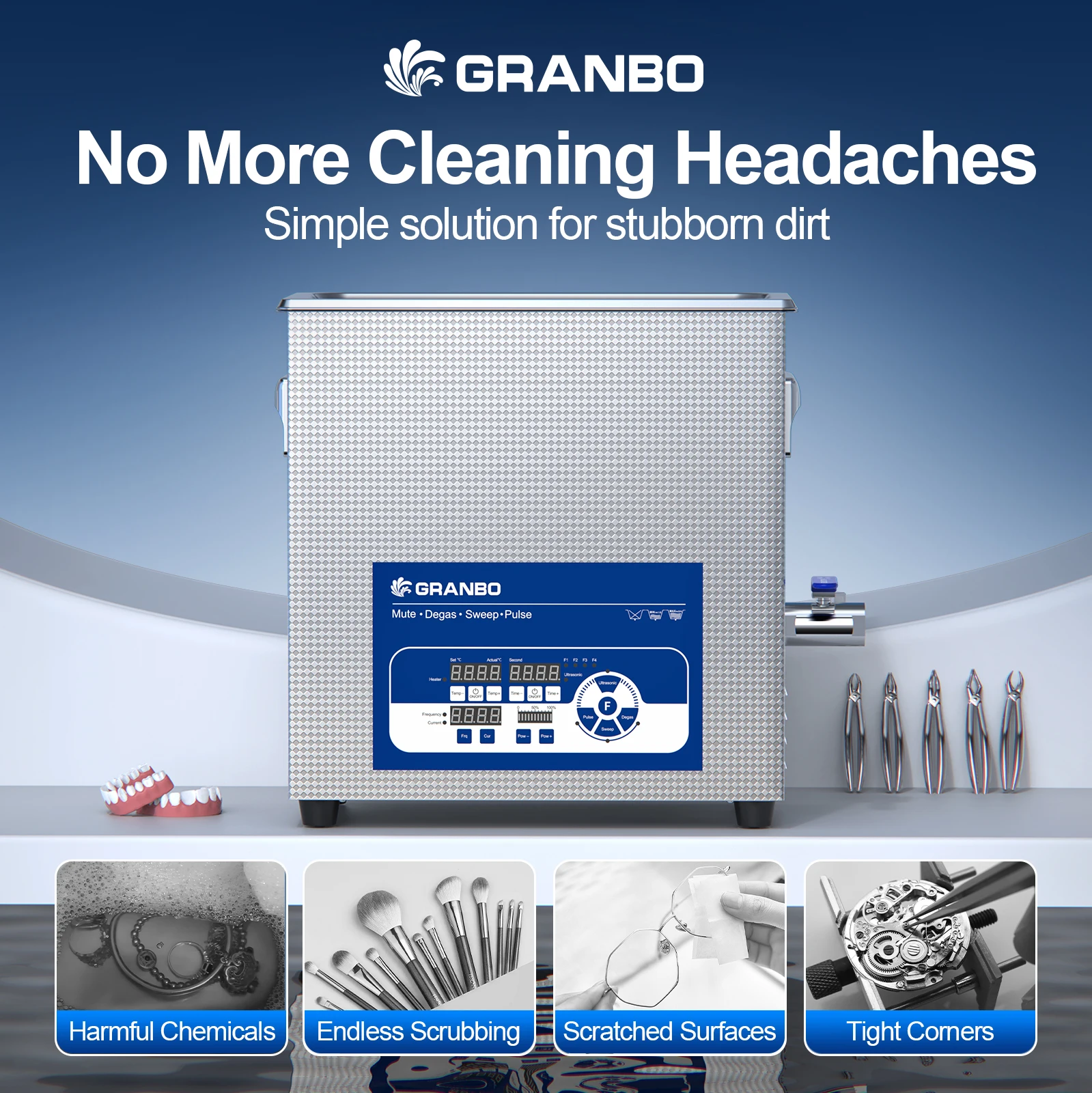 

4.8L 28K/40K/68K/80K/120K Ultrasonic Cleaner With Sweep Pulse Degas Cleaning Supplies PCB Board Cleaning Ultrasonic Cleaner