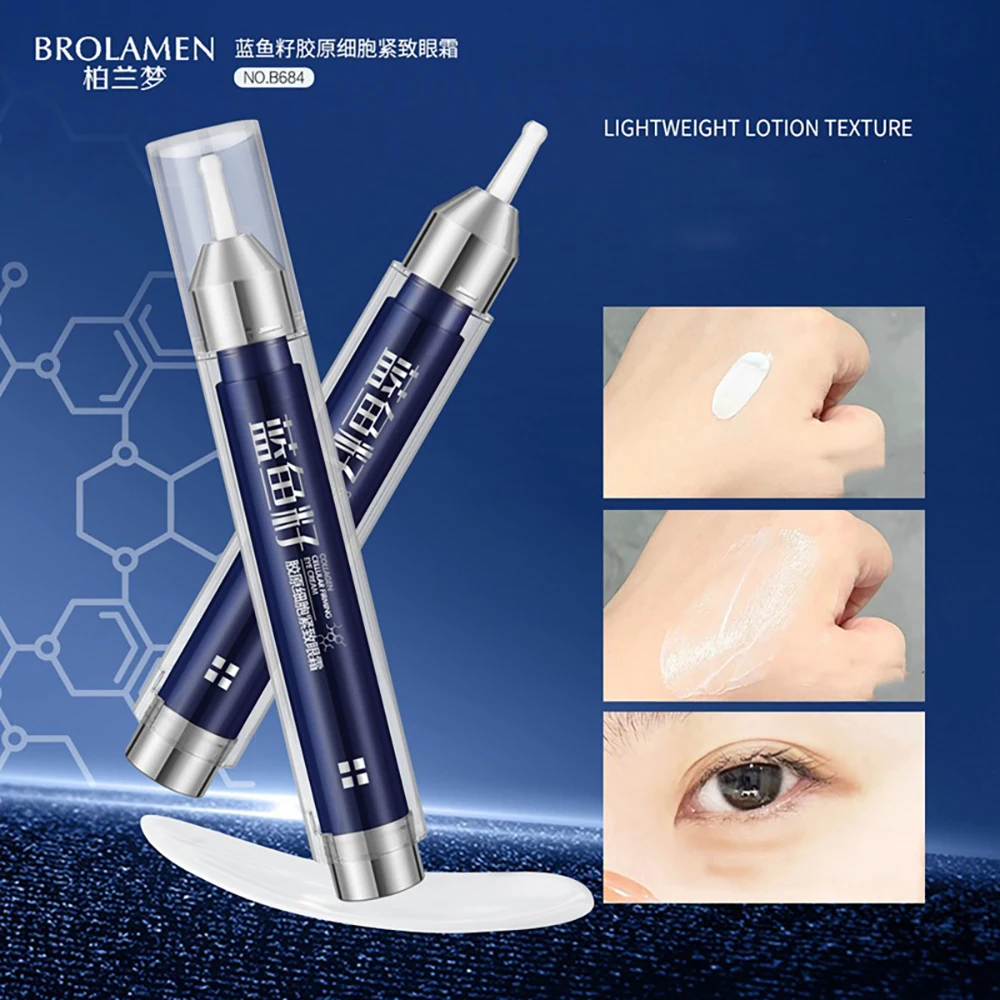 Blue Fish Seed Collagen Cell Tightening Eye Cream Anti Aging Reduce Dark Circles Under Eyes Eye Bag Edema Eye Care Eye Cream