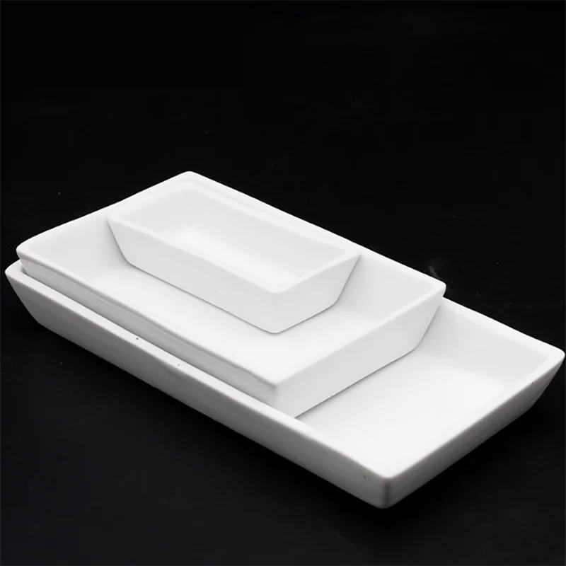 1Pcs Rectangular porcelain ark gray dish 60*30 90*60 120*60mm high temperature resistant porcelain boat burning boat experiment
