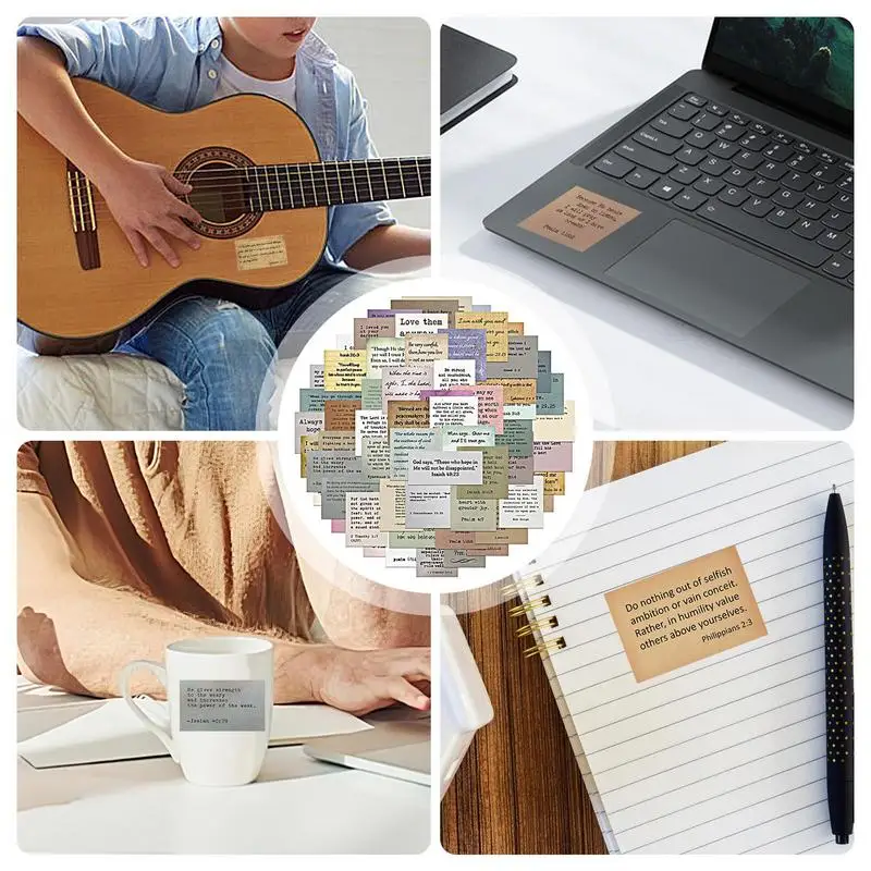ข้อพระคัมภีร์สติกเกอร์ 50X สร้างแรงบันดาลใจสติกเกอร์วินเทจ Journaling อุปกรณ์เสริมสติกเกอร์กันน้ําพระคัมภีร์อุปกรณ์ตกแต่ง