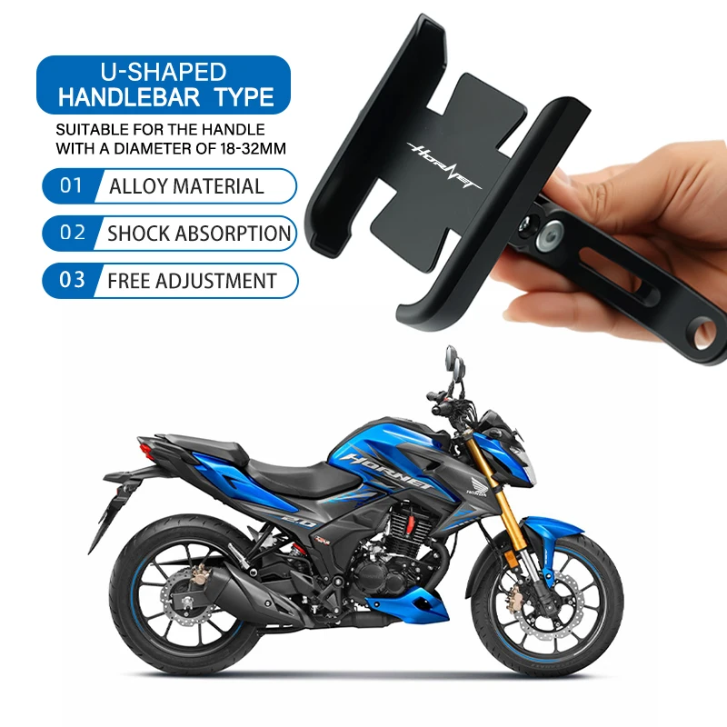 

Мотоциклетный держатель для телефона 360° ° Вращающийся кронштейн из алюминиевого сплава, крепление на руль для Hornet CB1000 CB250 CB919 CB500 CB750 CB500