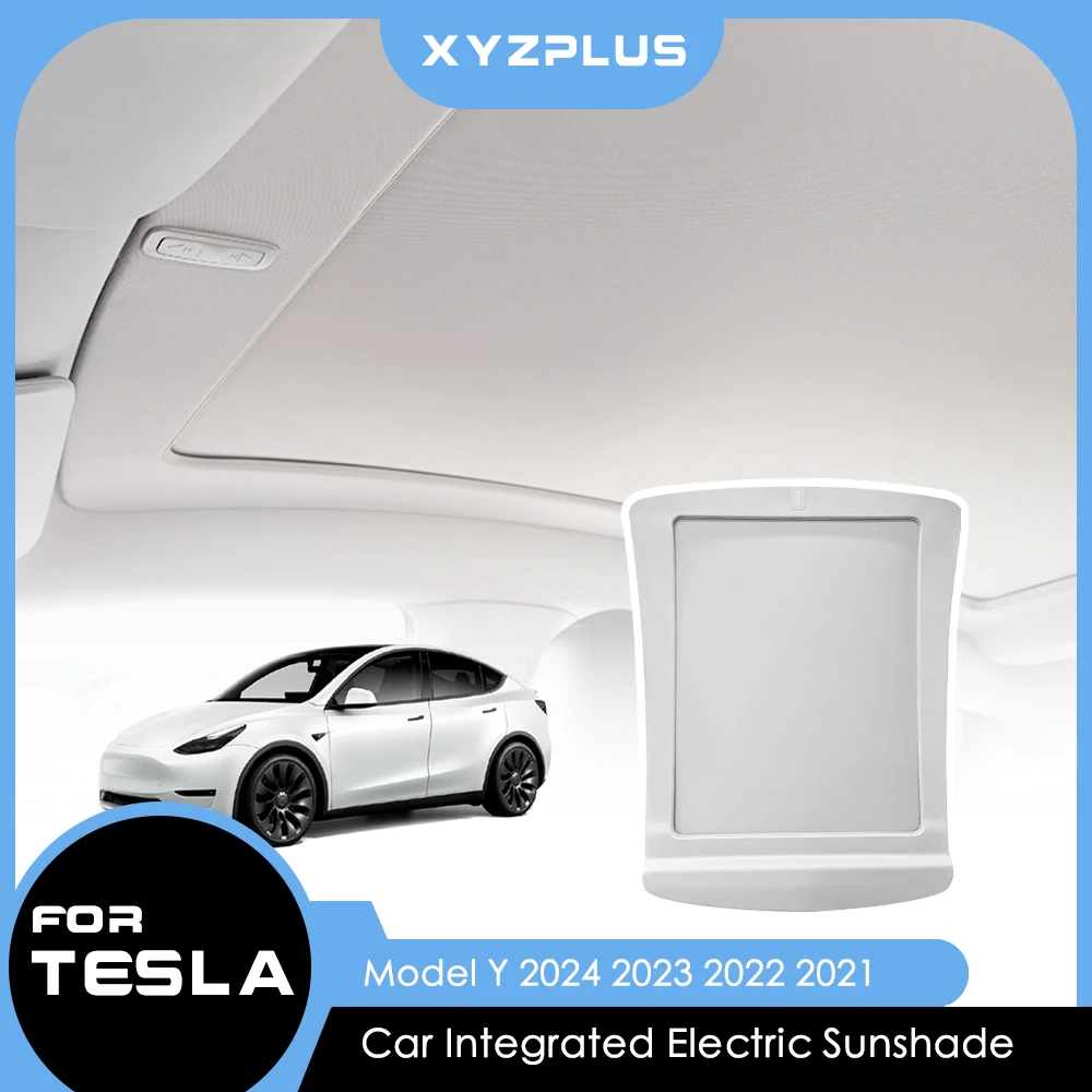 Electric Sunroof Sunshade For Tesla Model Y 2024 Modely 2023 2022 Retractable Sun Visor Interior Accessories Auto Interior Parts