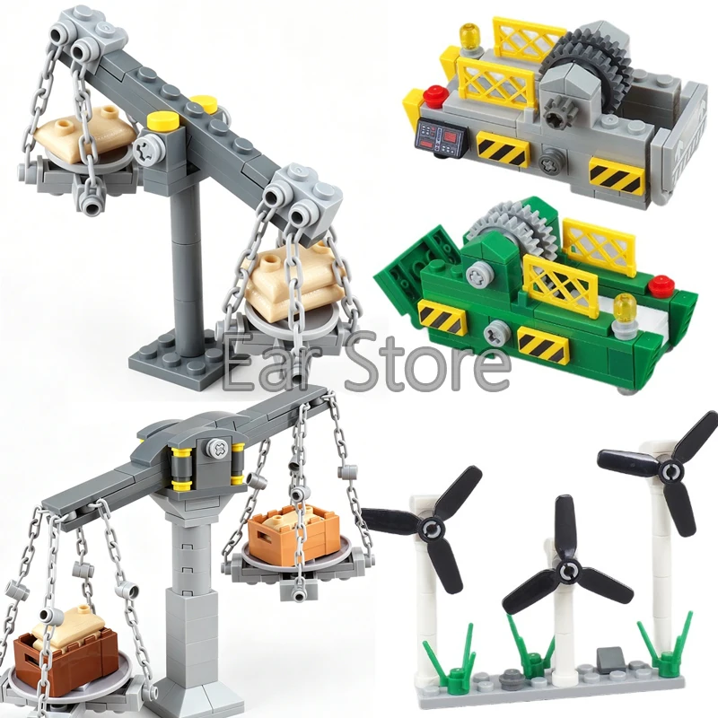 MOC City Street View Building Blocks Computer Screen Desk Retro Mini Arcade Game Console Chessboard Model Bricks Kids Toys Gift