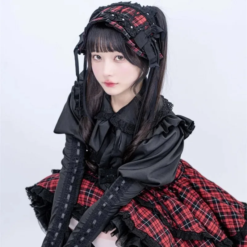 原宿系ゴシックエレガントロリータ長袖シャツ レディース サブカル Y2K ハイウエスト チェーン付きスカート 春 2025