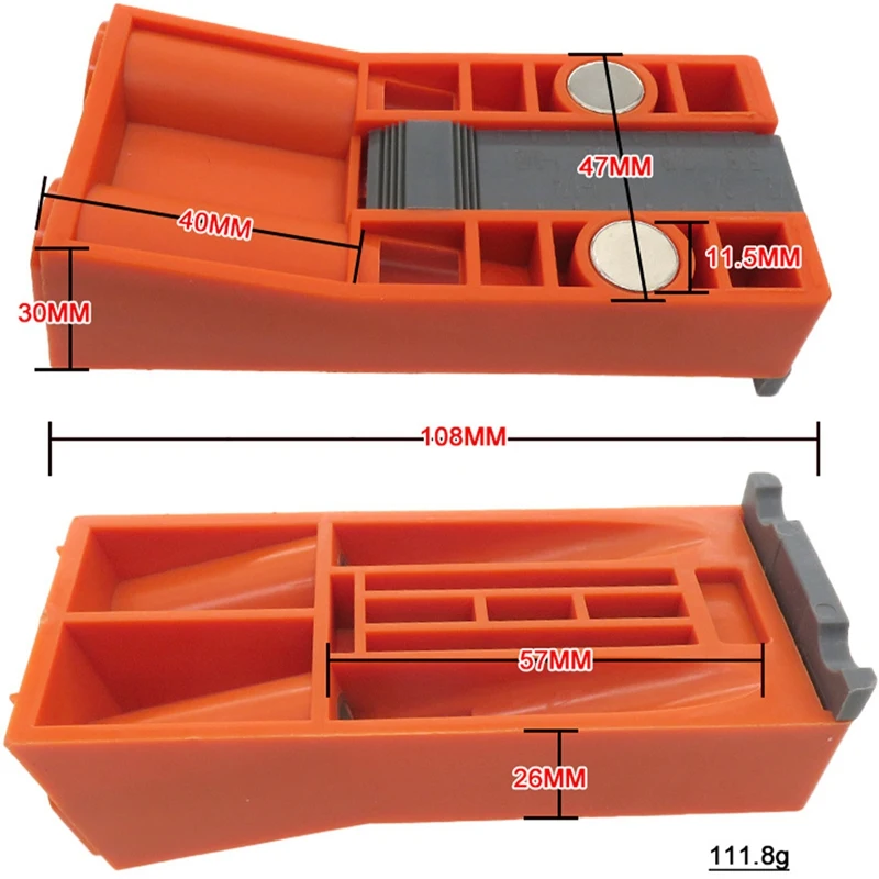 1 قطعة 2 حفرة النجارة بزاوية ثقب الحفر 2 حفرة النجارة محدد مع أداة دليل ثقب الحفر