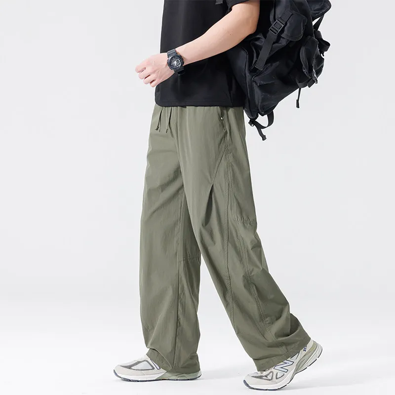 

Мужские повседневные брюки свободного прямого кроя в стиле Old Money, драпирующиеся, комфортные, классические, длинные, весна-лето 2026