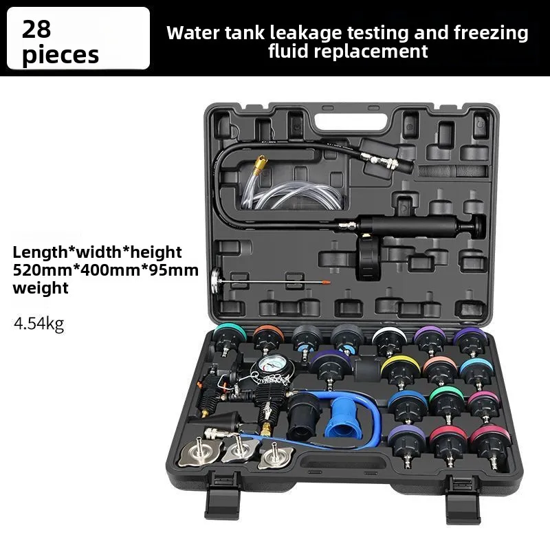 

Automobile Water Tank Pressure Leak Detection Tool Antifreeze Replacement Tool Leak Detector Water Tank Pressure 28 Pieces