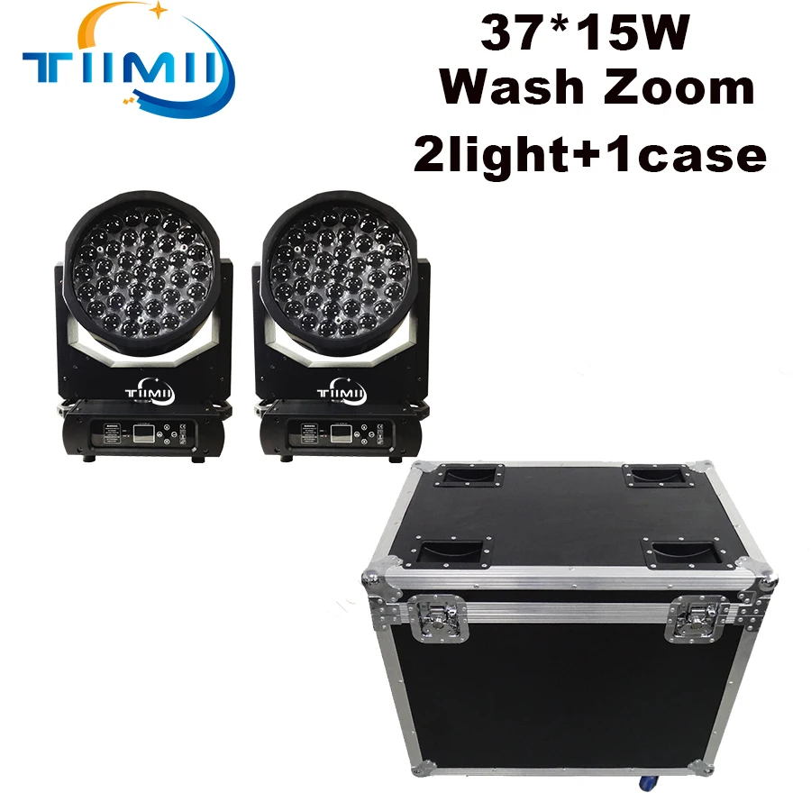 Fly case With 37x15W LED Wash Zoom Beam  Circle Light Control Mobile RGBW 4in1Beam Professional DJ / LED Bar Stage Machine Light