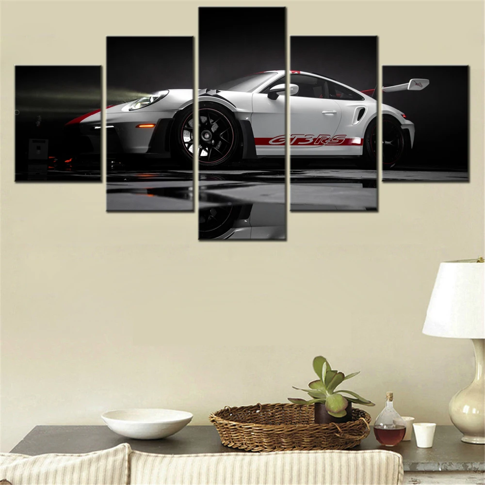 5 Pieces Canvas Wall Arts Poster Painting Cars PECTO Dark Aesthetic Wallpaper Home Decor Picture Printing Interior Artwork Image