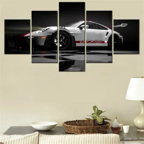 5 Pezzi Tela Wall Arts Poster Pittura Auto PECTO Carta da parati estetica scura Decorazioni per la casa Stampa di immagini Immagine di opere d'arte interne