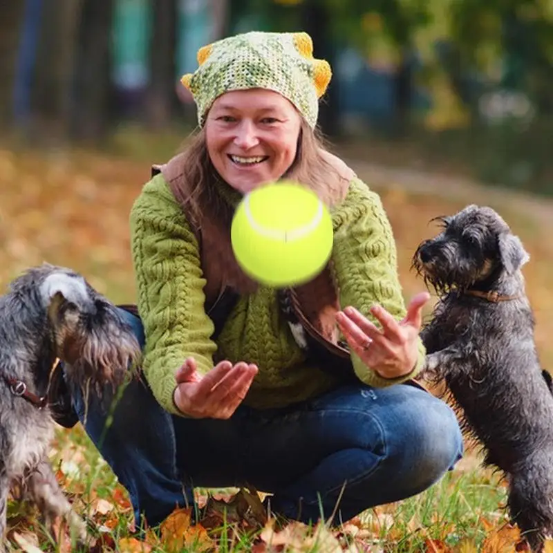 Giant Tennis Ball For Dogs Inflatable Oversized Tennis Ball For Dogs Funny Dog Interactive Toy Pet Chew Toy Puppy Ball Toys Kids