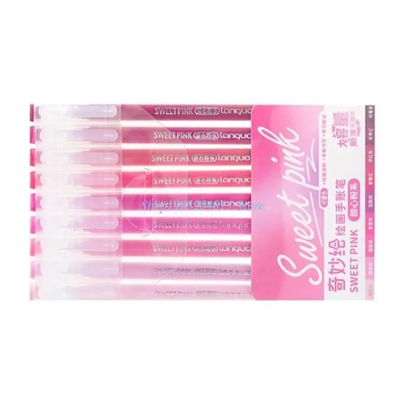 

R6ff 9 Цветовые красочные гелевые перо разноцветные дневниковые пенсионные наконечники