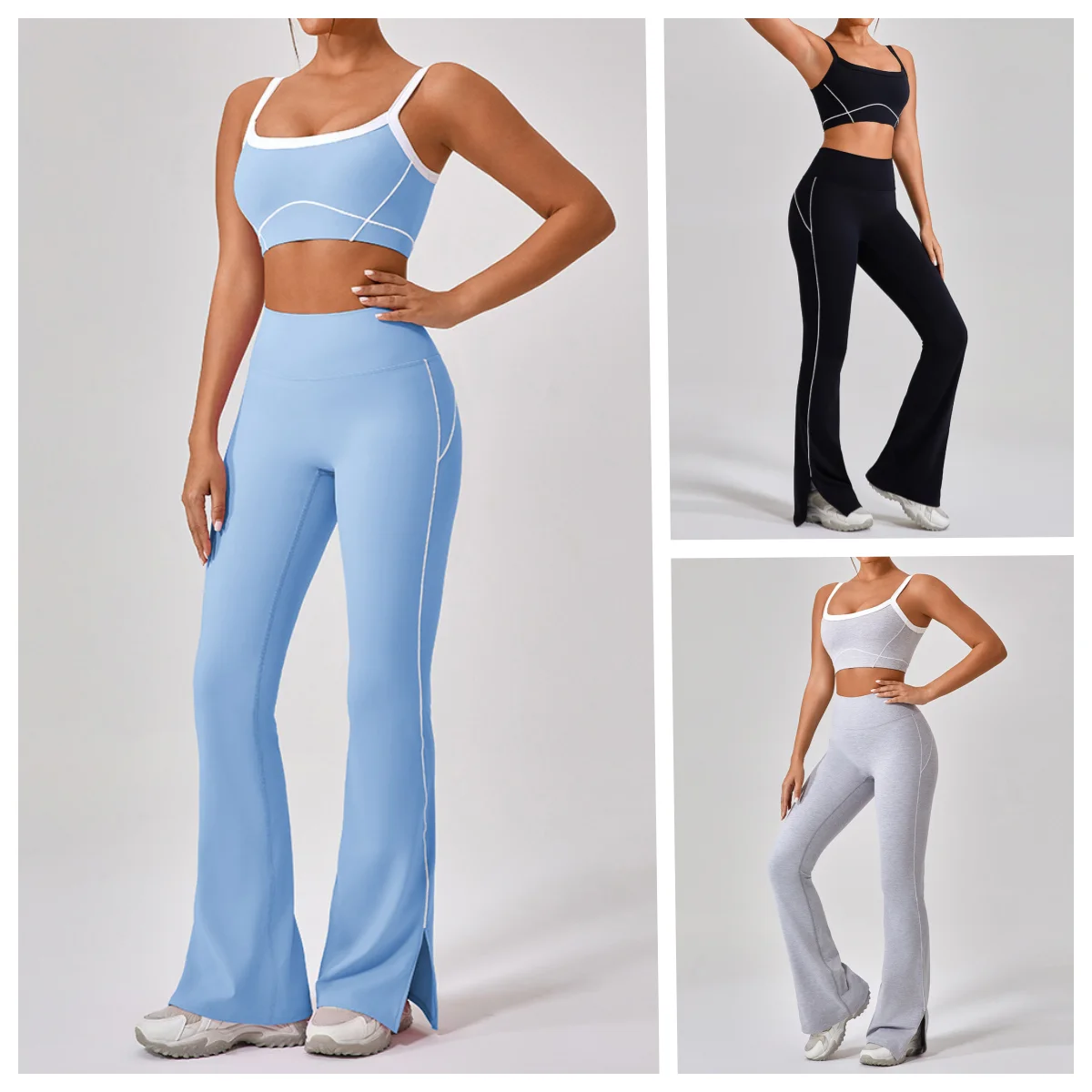 2025 Autumn  Sport Yoga Clothing 2 Pieces for Woman high-waists training stretch vest Gym Pants Leggings Gym Clothes Short Gym